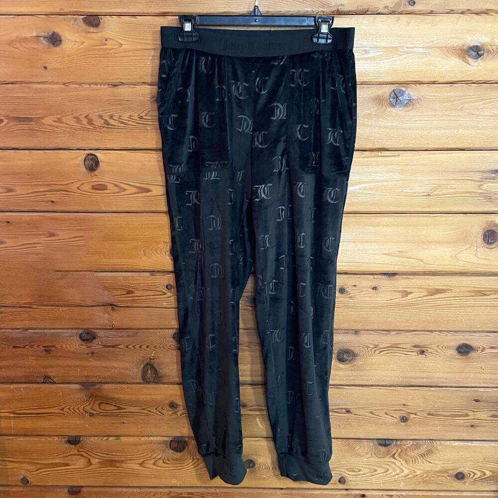 Juicy Couture Black JC Embossed Printed Pants Small